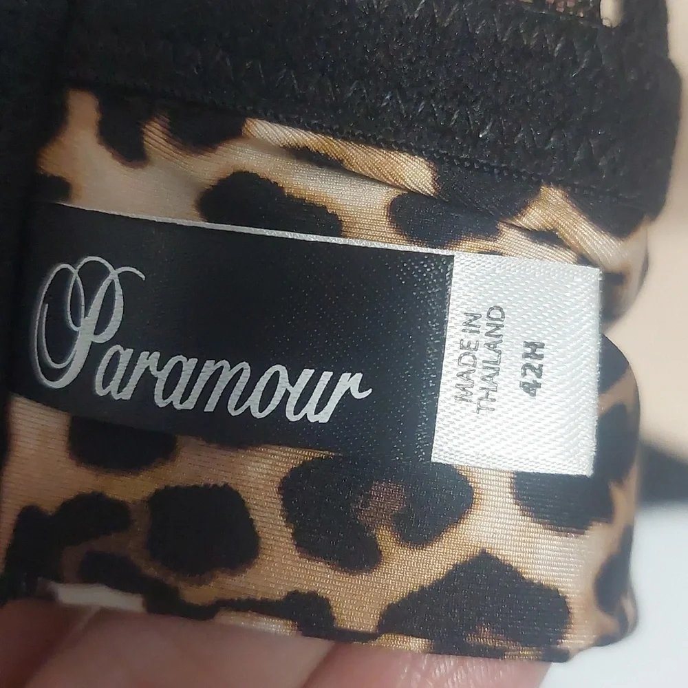 paramour Leopard Print Lace Racerback Bra 42H - Picture 3 of 4